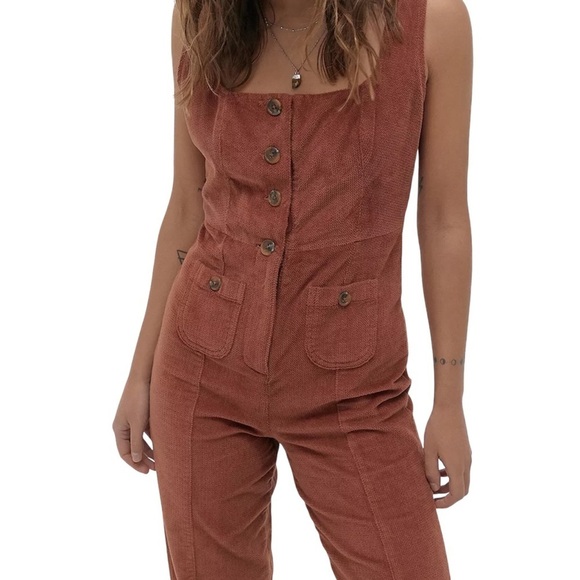 Urban Outfitters Meridian Button-Front Jumpsuit Women Size S - Picture 3 of 11